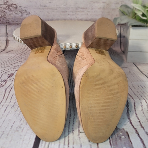 Madewell-Harper Woman’s Sz 6 Powdered Pink Suede Leather Block Heel Slide Mule - Picture 11 of 12